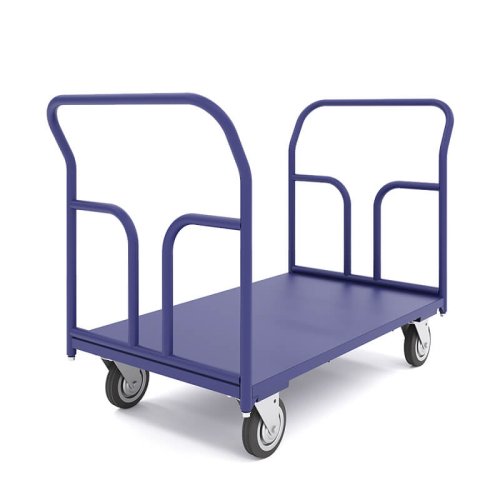 Тележка платформенная ТПД 3 (г/п 550 кг, 600x1000 мм, колеса черная резина 200 мм)