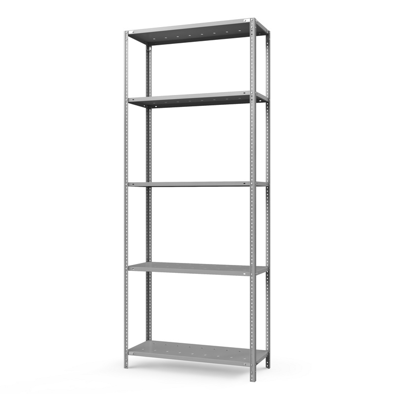 Стеллаж металлический ТС Лайт, 2500x1200x500 мм. Полки: 5 шт. металл перф. (ТС 25120551)