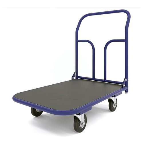 Тележка платформенная с резиновым покрытием ТПР 7 (800x1400 мм, колеса черная резина 160 мм)