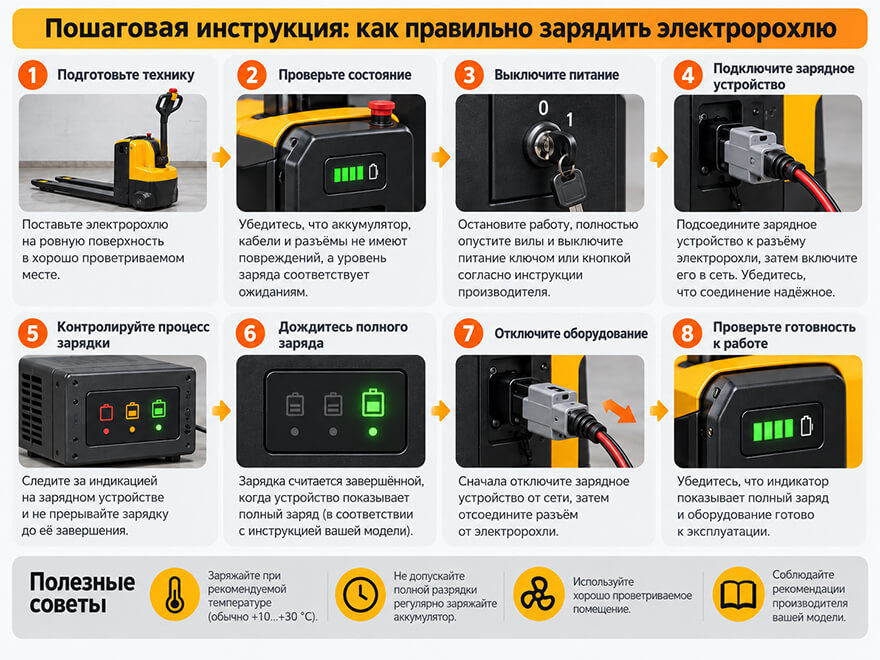 Инструкция по зарядке электротележки Инструкция по зарядке электротележки